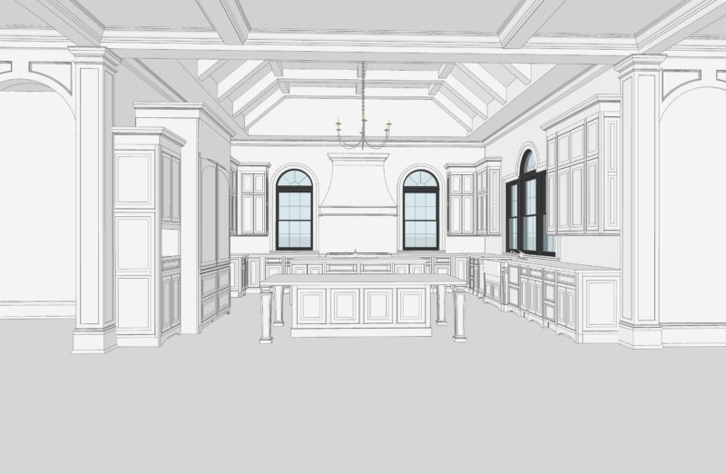 3d design for Front view of kitchen