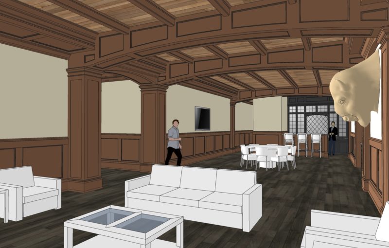 Full 3d design view of Living room