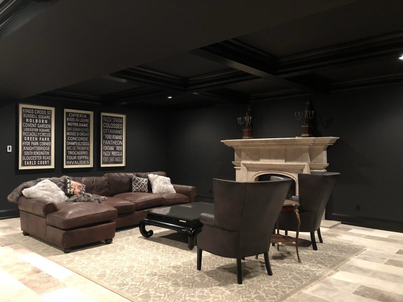Custom living design with firepit