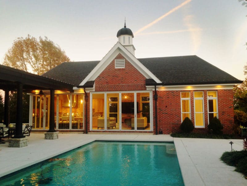 Home view from pool side