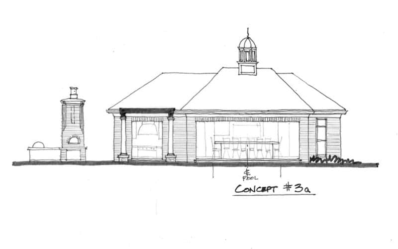 Concept sketch for custom home