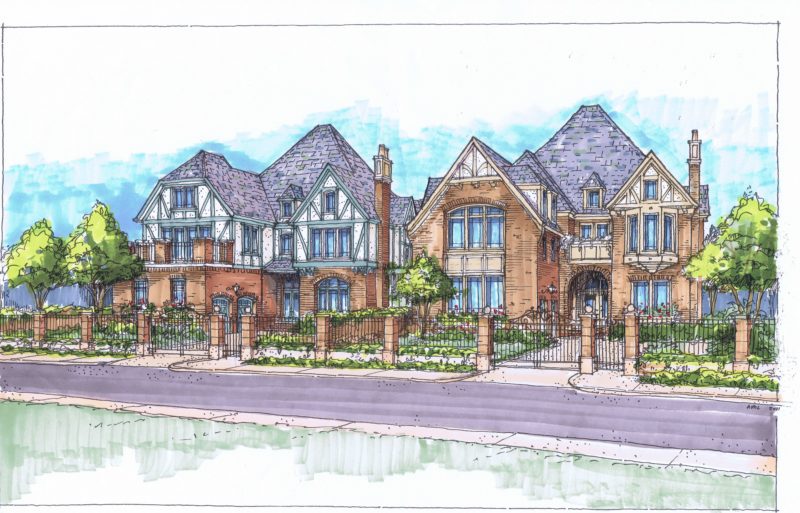 Road side view - Prototype for Luxury Multi-Family Residential Design