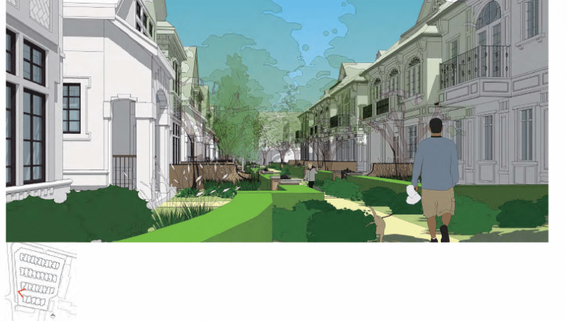 Street view of Custom Single Family Attached Houses