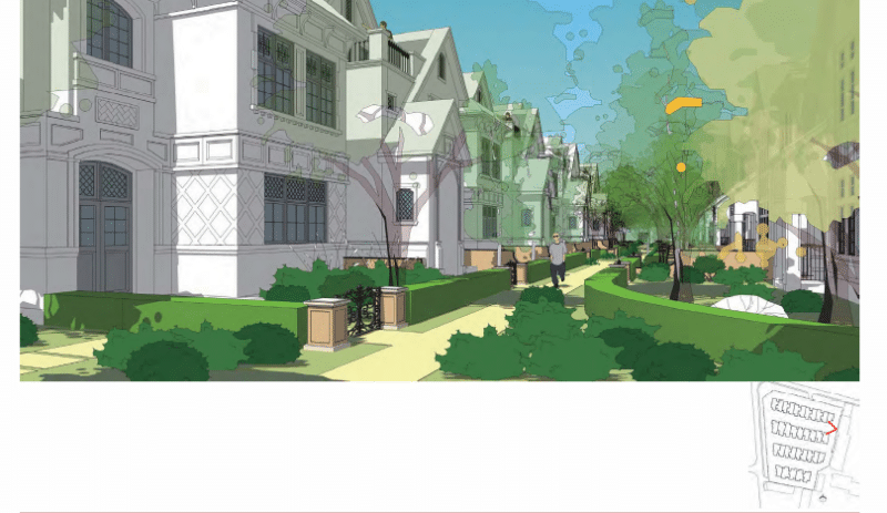 Custom Single Family Attached House Street view