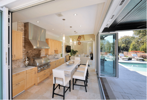 Pool House into Open-Air Entertainment Space