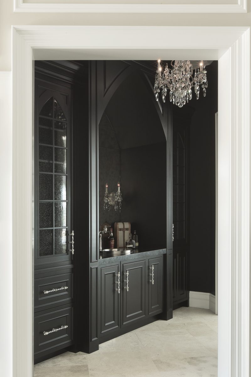 Custom wash basin for black furniture