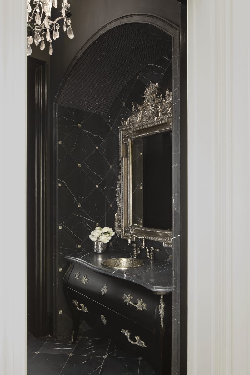 Right view of black colored wash basin