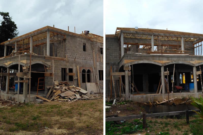 First floor construction in progress photo for Custom Beach House