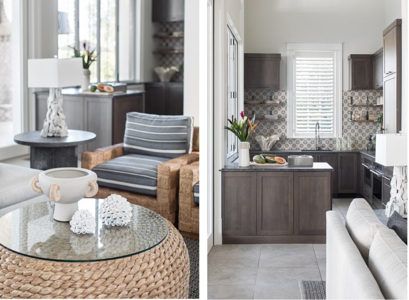 Custom Family Home's living room before-after photo