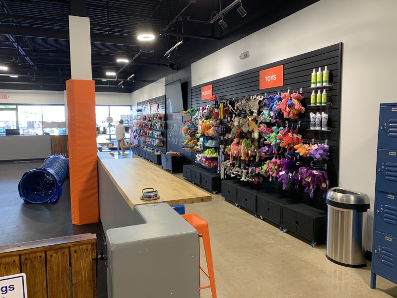 Wall showcase of St. Louis commercial architecture design for retail store
