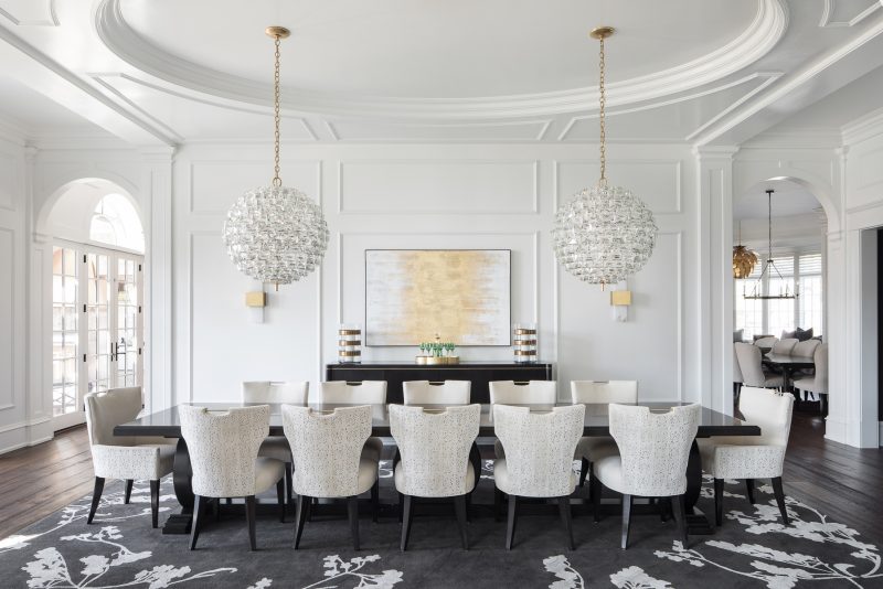st louis residential architecture custom homes black and white dining room Dino