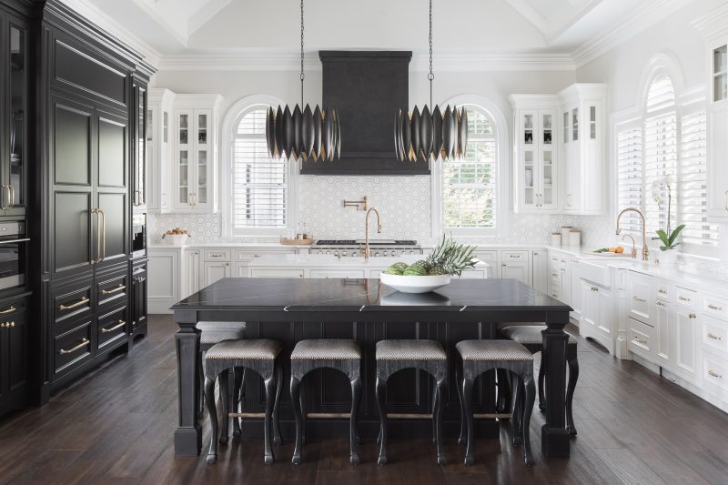 st louis residential architecture custom homes black and white kitchen Dino